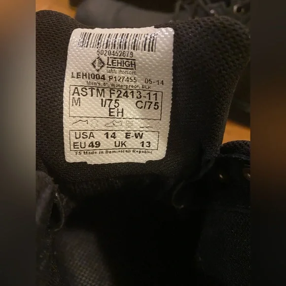 LEHIGH Safety Shoes Men’s 14 Extra Wide - Picture 7 of 13